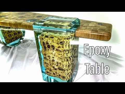 Amazing Epoxy Table. Combination Epoxy with Stones, Wood and Metal!