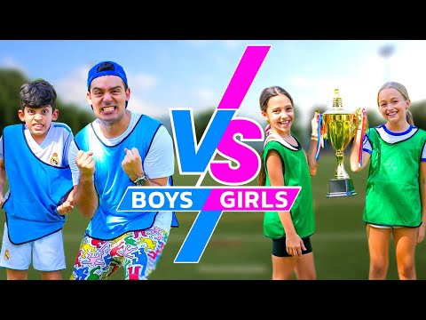 Jason boys vs girls sports challenge and fun videos for kids