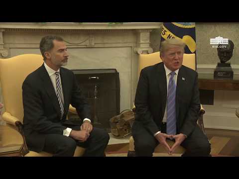 President Trump Meets with Their Majesties King Felipe VI and Queen Letizia of Spain