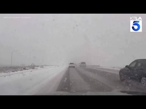 Near whiteout conditions on Vegas to L.A. freeway