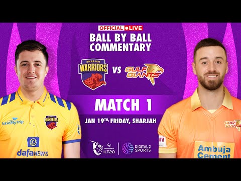 🔴 LIVE Match -1: Sharjah Warriors vs Gulf Giants OFFICIAL Ball-by-Ball Commentary&nbsp;|&nbsp;