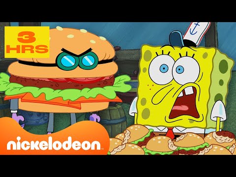 La compilation ULTIME du Crabe Croustillant de Bob l'&eacute;ponge 🍔 | 3 heures | Nickelodeon France