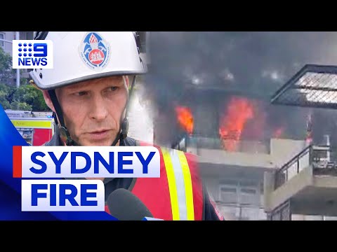 Man in critical condition after Sydney unit fire | 9 News Australia