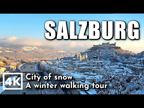 SALZBURG / Austria 🇦🇹 4K UHD The city of Mozart with SNOW and historic Christmas market