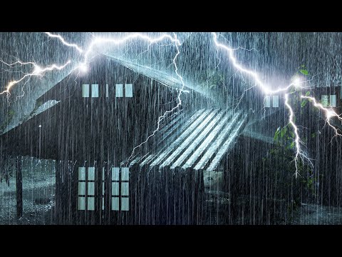 Deep Sleep &amp; Relaxation with Torrential Rain on Metal Roof &amp; Massive Thunder at Night | White Noise