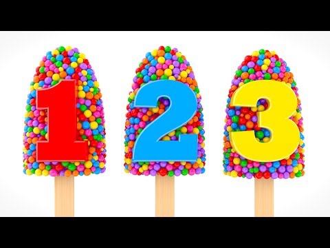 Learn Numbers with Colorful Balls Ice Cream - Colors and Numbers Collection