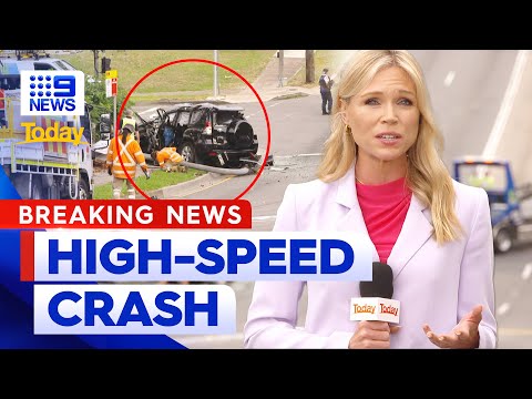 High-speed Sydney car crash | 9 News Australia