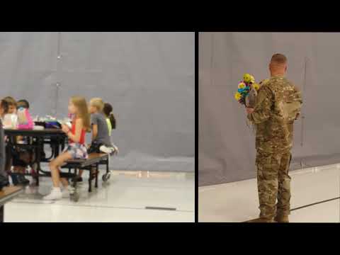 Soldier's Surprise Homecoming at 7 year old Daughter's School (Heart Warming)