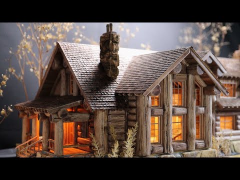 DIY A Mini Log House using branches and bark