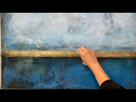 Effective abstract acrylic painting techniques - big canvas - layering - texture