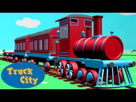 Train &amp; the locomotive engine around Truck City | Construction game Cartoon for children