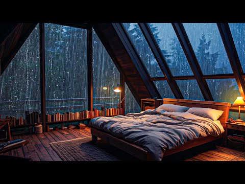 Rain Sounds and Thunder outside the Window in the Forest - Stress Cure,Anxiety and Depressive States