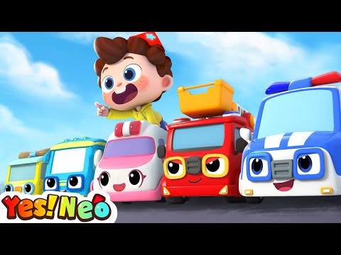 Neo &amp; Five Little Cars | Fire Truck, Police Car Rescue Team | Kids Songs | Starhat Neo | Yes! Neo