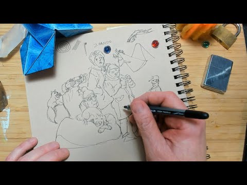 ASMR relaxing sketch and whisper.