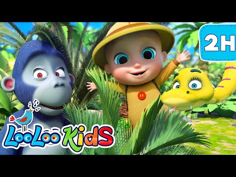 🌴 2-Hour Jungle Adventure: Down in the Jungle and More LooLoo Kids Fun! 🎶