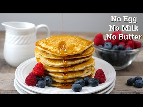 Vegan Vanilla Pancakes | No Egg No Milk No Butter Pancakes