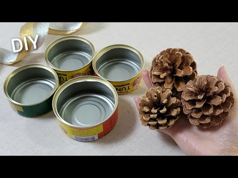 SUPERB ! Look what I Made with Tin cans and pine cone. Amazing DIY recycle idea - Tips &amp; hacks