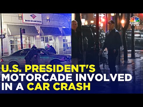 Car Crashes Into Joe Biden's Convoy | US President, First Lady Are Safe | IN18V | CNBC TV18