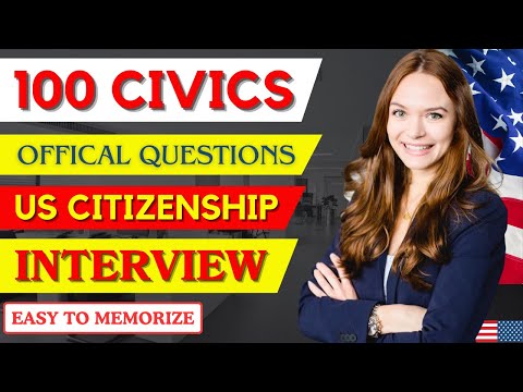 2024 (EASY Answer) USCIS Official 100 Civics Questions &amp; Answers for US Citizenship Interview 2024