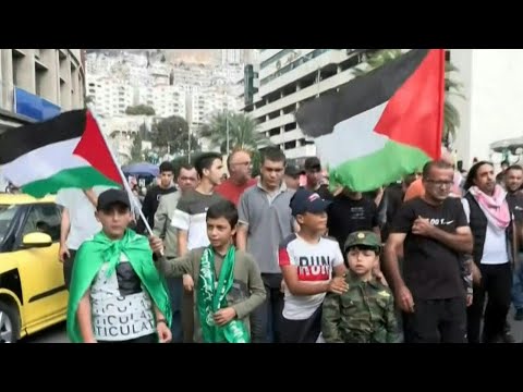 Hundreds of protesters gather in downtown Nablus in support with Gaza | AFP