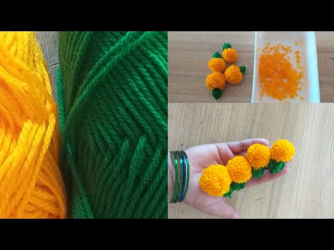 how to make marigold flower with woole 