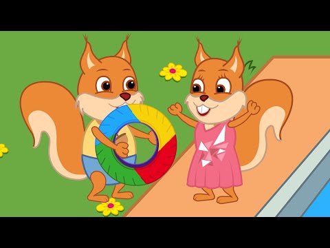 ? LIVE Bridie Squirrel in English - Swimming for the First Time Cartoon for Kids