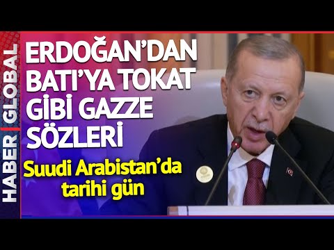 İslam &Uuml;lkeleri Gazze İ&ccedil;in Toplandı! Erdoğan Suudi Arabistan'da &Ccedil;ok Sert Konuştu: Bu Korkaklıktır!