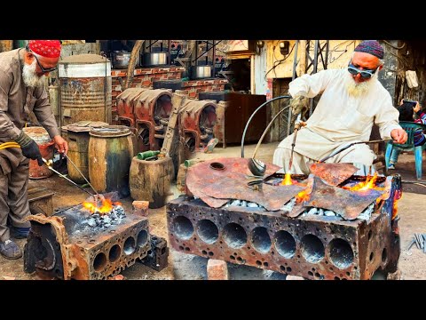 Connecting Rod Sawed The Engine Block in Half || How to Weld an Engine Block | Engine Block Repair