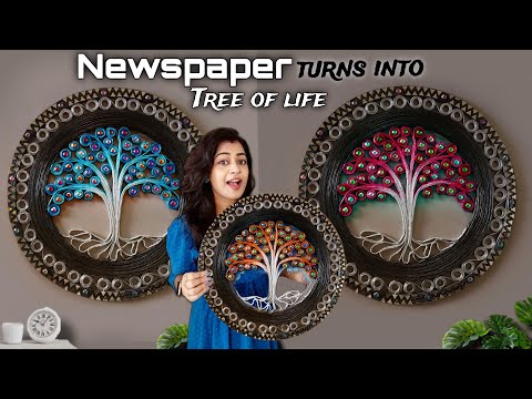 No Clay No MDF😱only Magic with Newspaper | DIY Wall Hanging craft for Home decor | Quilling craft