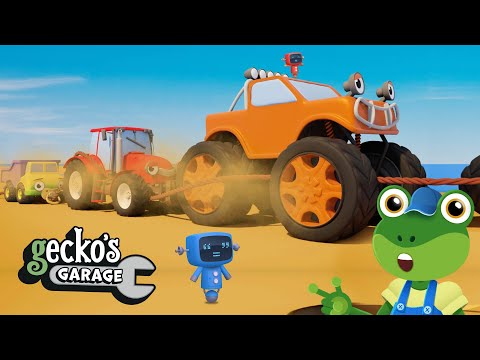 Big Truck Tug of War | Monster Truck &amp; Baby Trucks | Gecko's Garage | Trucks For Children