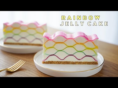 I made a beautiful rainbow cheesecake with jelly. 🌈 / Rainbow Jelly Cheesecake / Amazing cake