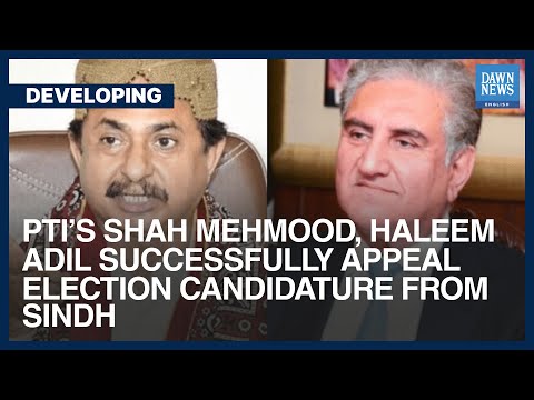 PTI&rsquo;s Qureshi, Haleem Adil Successfully Appeal Election Candidature From Sindh | Dawn News English