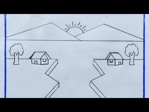 How to draw easy scenery drawing for kids ? Gramer Drisso Drawing ? pencil scenery drawing