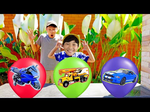 풍선에서 새로운 자동차 장난감이 나와요! 예준이와 아빠의 풍선 놀이 Surprise Balloon New Car Toys