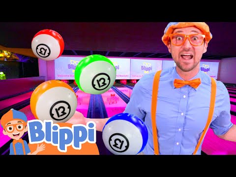 Blippi and Meekah's Rainbow Color Bowling Ball Blast | Blippi - Learn Colors and Science