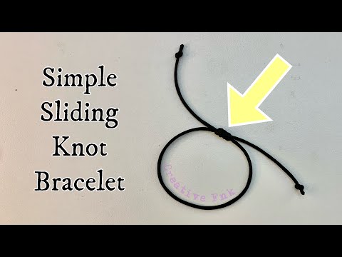 Sliding knot bracelet - adjustable barrel knot