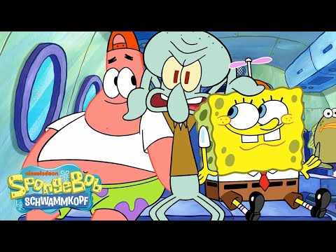 SpongeBob | SpongeBob und Thadd&auml;us fliegen in einem FLUGZEUG ✈️ | SpongeBob Schwammkopf