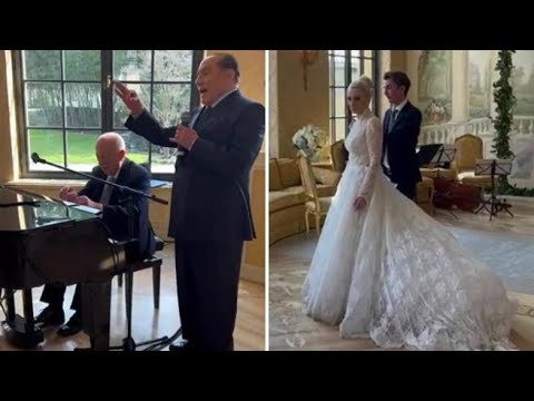 Confalonieri al piano, Berlusconi canta in francese al  &laquo;matrimonio&raquo; con Marta Fascina