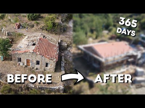 ONE YEAR TIMELAPSE in 45 minutes // COUPLE RENOVATING 100 y.o ITALIAN STONE HOUSE