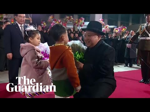 North Korea's Kim Jong-un receives joyous welcome after returning from Russia