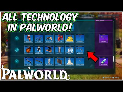 All Learnable TECHNOLOGY Available In PALWORLD!!