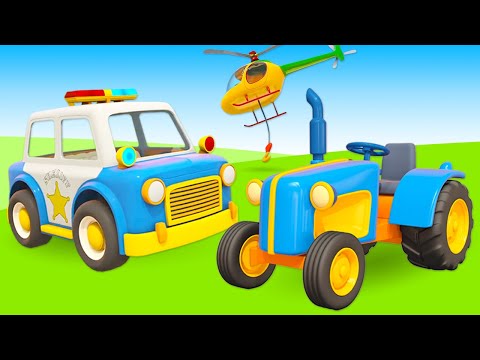 Car cartoons in English - Leo the truck and street vehicles.