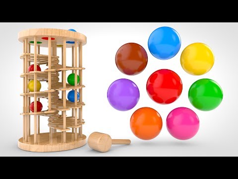 Learn Colors with Wooden Ball Hammer Educational Toys - Colors &amp; Shapes Videos Collection