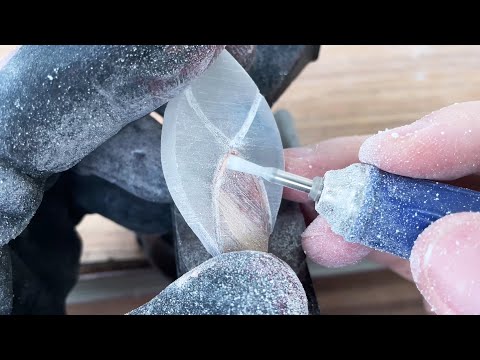 Epoxy Art Resin Jewelry: Carve Wood Into Crystal-like Colorful Haze Pendant - ASMR