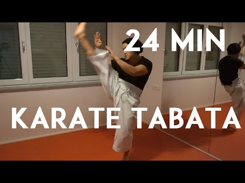 24 min TABATA Karate workout - real time training - TEAM KI