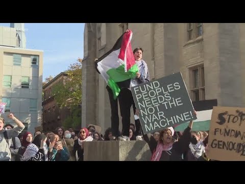 Yale students rally in support of Palestine calling for a ceasefire