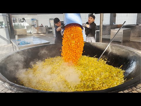 The Biggest Street Food in The World | Uzbek Traditional Pilaf Making | Uzbekistan Street Food