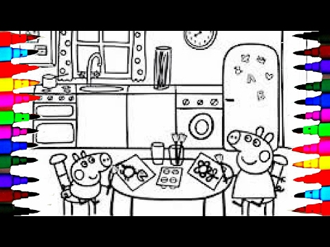 PEPPA PIG Coloring Book Pages Kids Fun Art Activities Videos for Children Learning Rainbow Colors