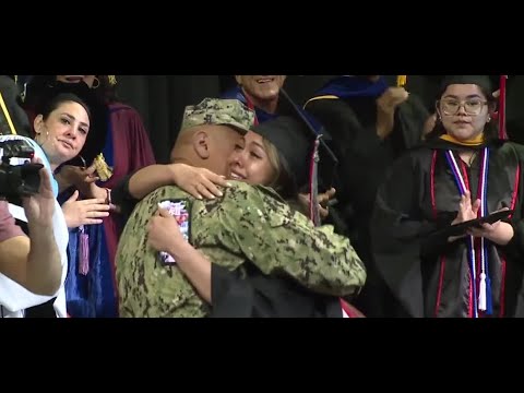 Father who has been deployed since July surprises daughter at UNLV graduation