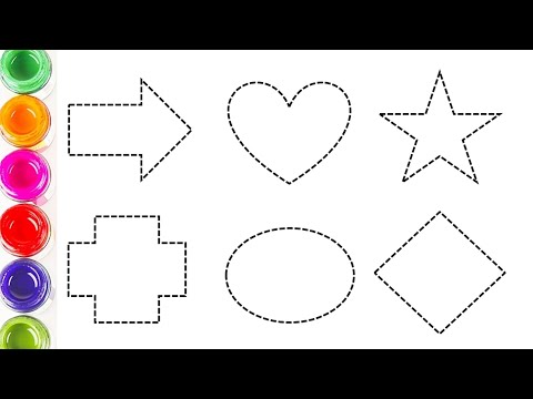 Shaped drawing for kids | learn 2D shape, colour for toddlers | Preschool learn | ep 💯